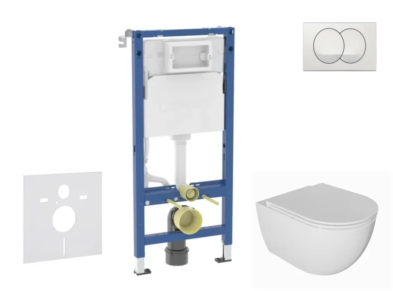 Geberit Duofix - priekšsienas elementa komplekts, WC Oudee ar Softclose sēdekli un Delta vadības plati, balts SANI11CA3136B