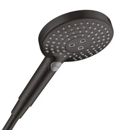 Hansgrohe Raindance Select S - rokas duša 120, 3 strūklas veidi, EcoSmart, matēti melna 26531670