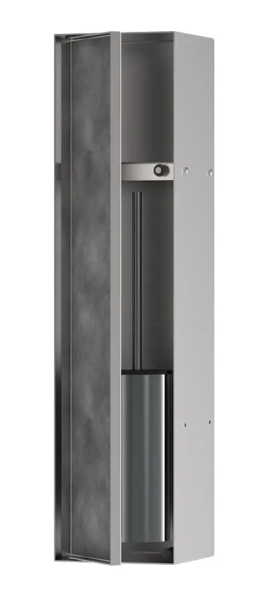 Hansgrohe XtraStoris Rock - zemapmetuma WC birstes kaste ar plauktu, tērauds birstēts 56060800