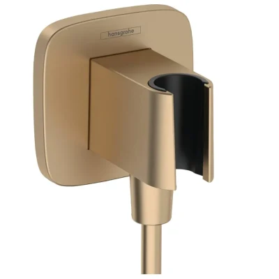 Hansgrohe Fixfit - sienas pieslēguma līkums ar dušas turētāju, birstēta bronza 26887140