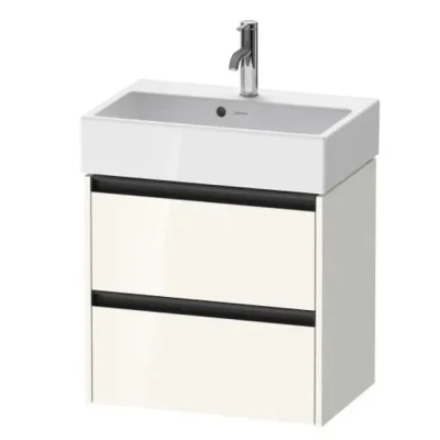 Duravit Ketho.2 - izlietnes apakšskapītis, 55x58x39 cm, 2 atvilktnes, balts spīdīgs K25273022220000