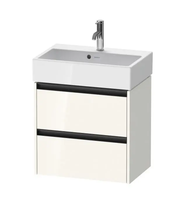 Duravit Ketho.2 - izlietnes apakšskapītis, 55x58x39 cm, 2 atvilktnes, balts spīdīgs K25273022220000