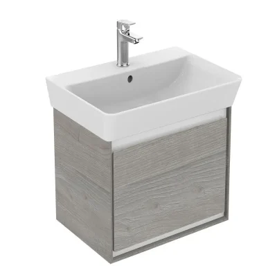 Ideal Standard Connect Air - Izlietnes skapītis Cube 50 cm, gaiši ozols/pelēkbaltā matētā laka E0842PS
