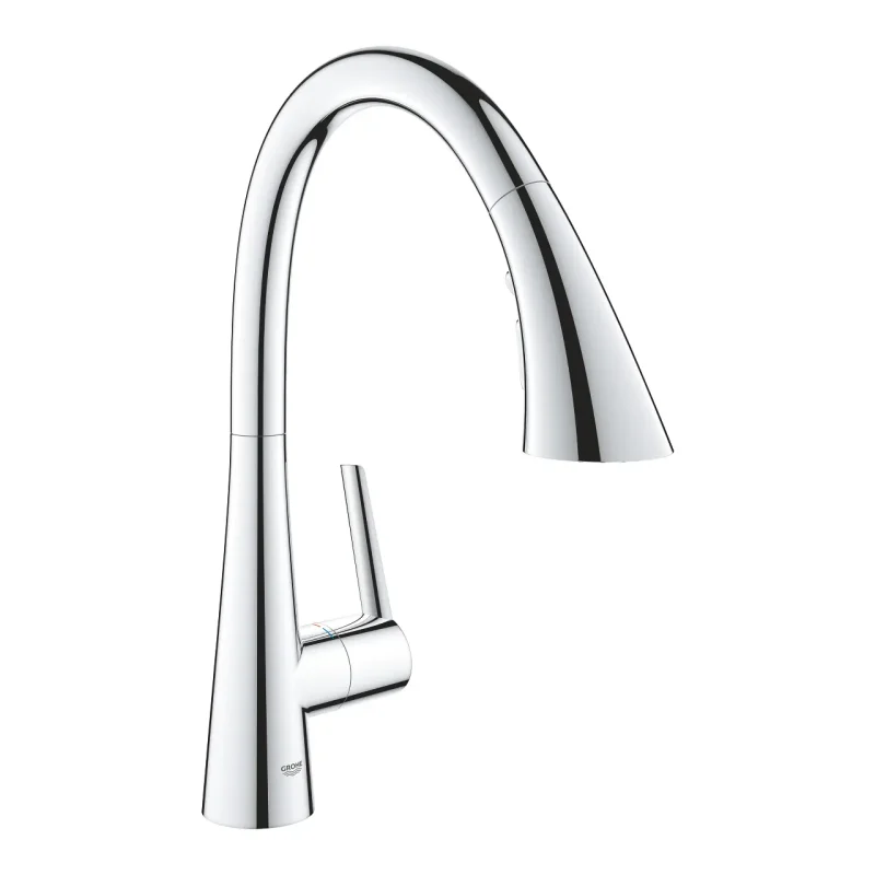 Grohe Zedra - virtuves izlietnes maisītājs ar izvelkamu trauku dušu, hromēts 32294002