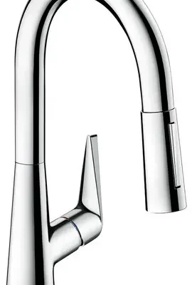 Hansgrohe Talis M51 - virtuves izlietnes maisītājs M5116-H160 ar izvelkamu trauku dušu, sBOX, hromēts 73850000
