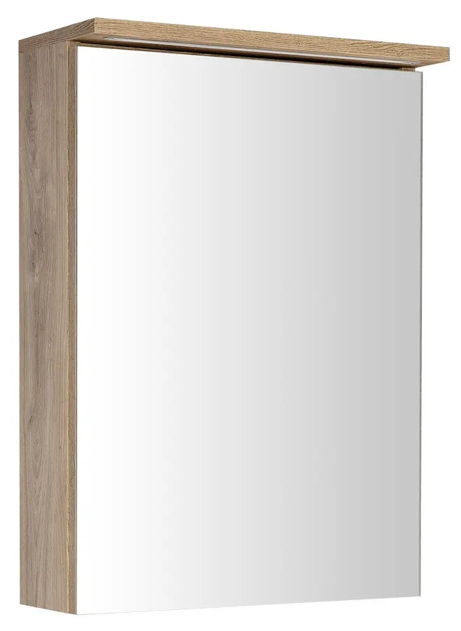 Aqualine KAWA - spoguļskapis ar LED apgaismojumu, 50x70x22 cm, ozols Emporio WGL35S