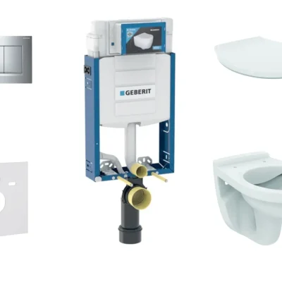 Geberit Kombifix - uzstādīšanas komplekts piekaramajam WC Alpha ar WC sēdekli, ar vadības plati Sigma20, hroms 110.302.00.5 NR6