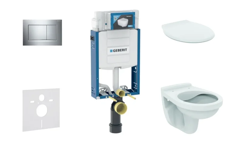 Geberit Kombifix - uzstādīšanas komplekts piekaramajam WC Alpha ar WC sēdekli, ar vadības plati Sigma20, hroms 110.302.00.5 NR6