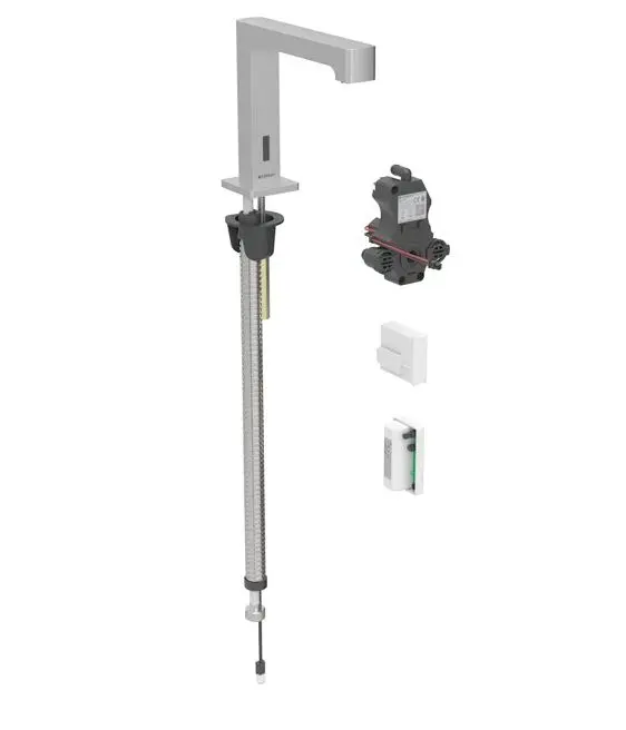 Geberit Brenta - elektroniska izlietnes maisītājs, ģeneratora darbība, easy to clean, matēts nerūsējošais tērauds 116.196.SN.1