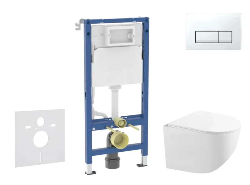 Geberit Duofix - priekšsienas elementa komplekts, kompaktais WC Gaia ar Softclose sēdekli un Delta50 vadības plati, Alpu balts SANI11CA3151B