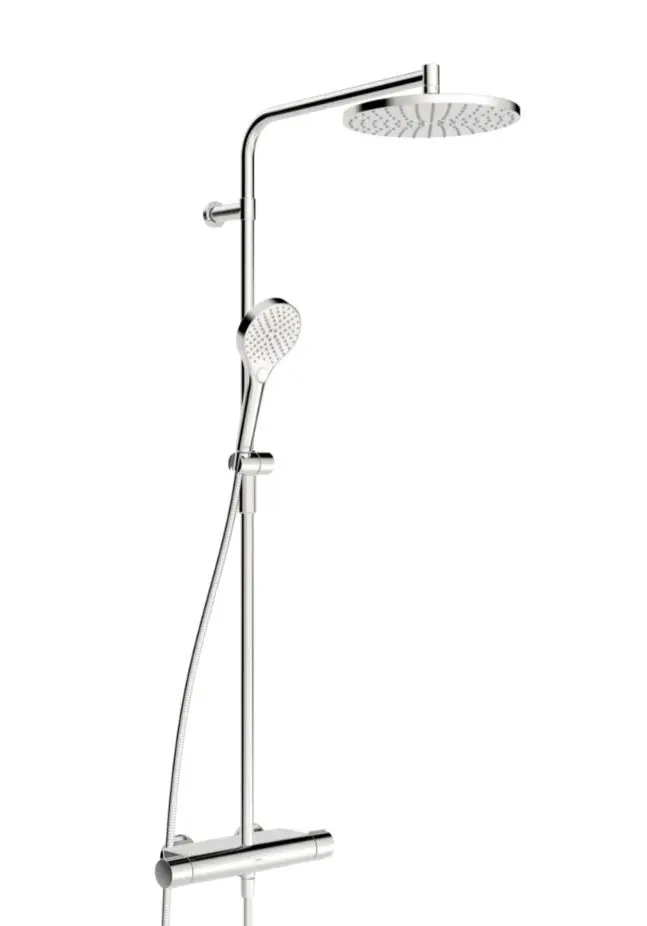 Hansa Viva - dušas komplekts ar termostatu, diametrs 25 cm, 3 strūklas veidi, hroms 65159201