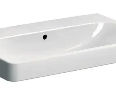 Geberit Smyle Square - izlietne 75x48x17 cm, ar pārplūdi, bez jaucējkrāna atveres, balta 500.249.00.2