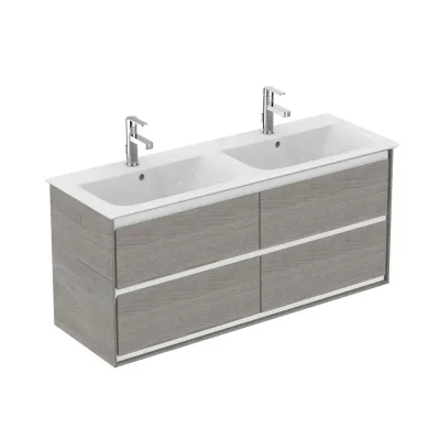 Ideal Standard Connect Air - Dubultais izlietnes skapītis 120 cm, gaiši ozols/pelēkbaltā matētā laka E0822PS