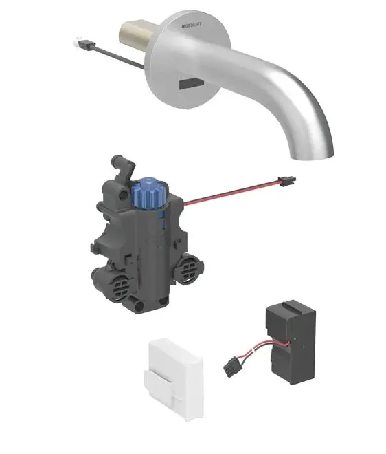 Geberit Piave - elektronisks termostatisks zemapmetuma izlietnes maisītājs, tīkla barošana, easy to clean, matēts nerūsējošais tērauds 116.267.SN.1