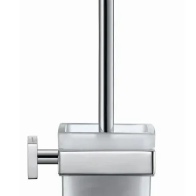 Duravit Karree - tualetes birste ar turētāju, montāža pie sienas, hromēts / piena stikls 0099571000