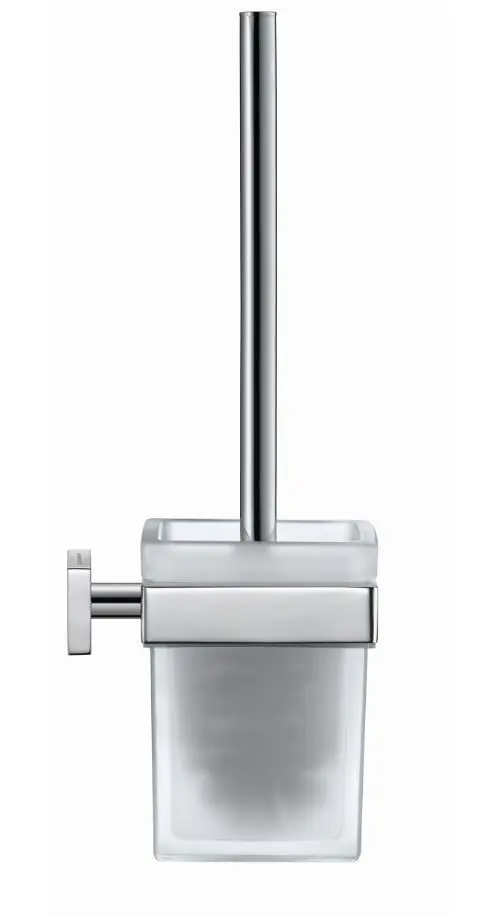 Duravit Karree - tualetes birste ar turētāju, montāža pie sienas, hromēts / piena stikls 0099571000