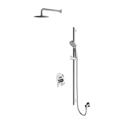 OMNIRES Y - dušas komplekts ar zemapmetuma maisītāju, ar iebūvējamo daļu, diametrs 20 cm, 5 strūklas veidi, hroms SYSY17CR