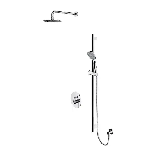 OMNIRES Y - dušas komplekts ar zemapmetuma maisītāju, ar iebūvējamo daļu, diametrs 20 cm, 5 strūklas veidi, hroms SYSY17CR