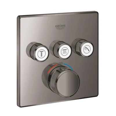 Grohe Grohtherm SmartControl - termostata maisītājs zemapmetuma montāžai, 3 vārsti, Hard Graphite 29126A00
