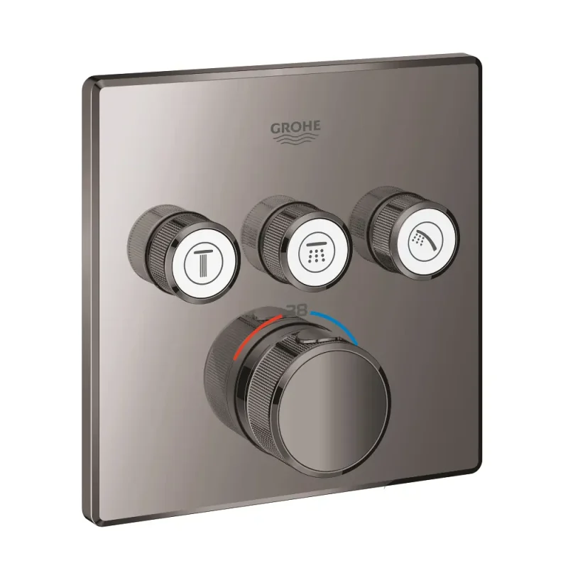 Grohe Grohtherm SmartControl - termostata maisītājs zemapmetuma montāžai, 3 vārsti, Hard Graphite 29126A00