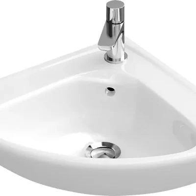 Villeroy & Boch O.novo - rokas izlietne Compact 42x42 cm, ar pārplūdi, bez cauruma jaucējkrānam, Alpu balts, ar CermaicPlus 732740R1