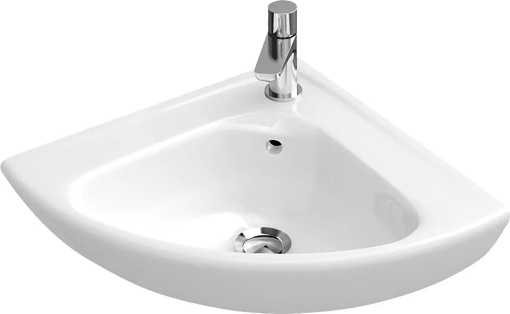 Villeroy & Boch O.novo - rokas izlietne Compact 42x42 cm, ar pārplūdi, bez cauruma jaucējkrānam, Alpu balts, ar CermaicPlus 732740R1