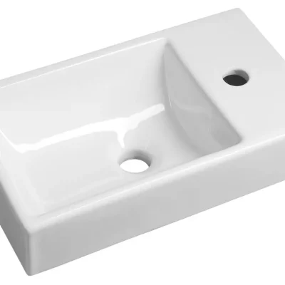 Sapho Small - roku mazgāšanas izlietne Minos, 45x26 cm, bez pārplūdes, 1 jaucējkrāna caurums labajā pusē, balta 4057