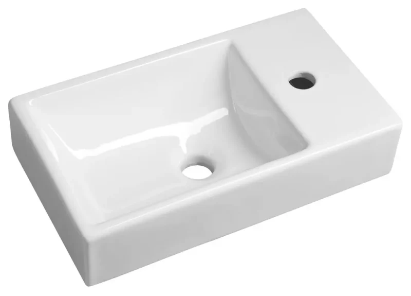 Sapho Small - roku mazgāšanas izlietne Minos, 45x26 cm, bez pārplūdes, 1 jaucējkrāna caurums labajā pusē, balta 4057