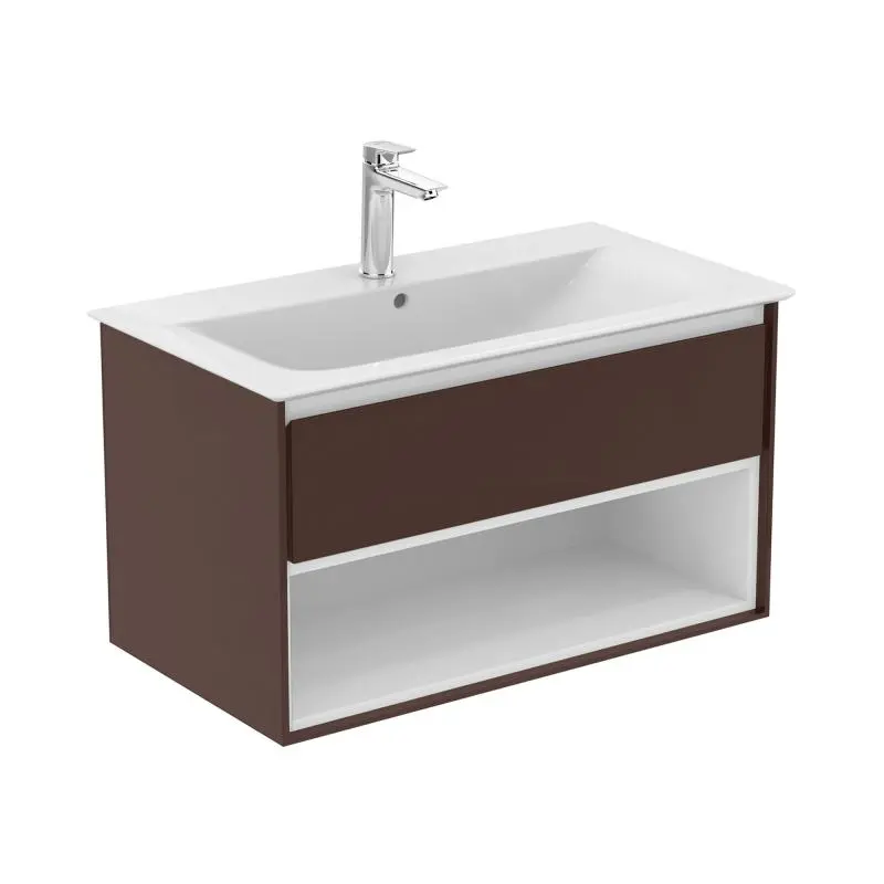 Ideal Standard Connect Air - izlietnes skapītis, 100x44x52 cm, brūns matēts/balts matēts E0828VY