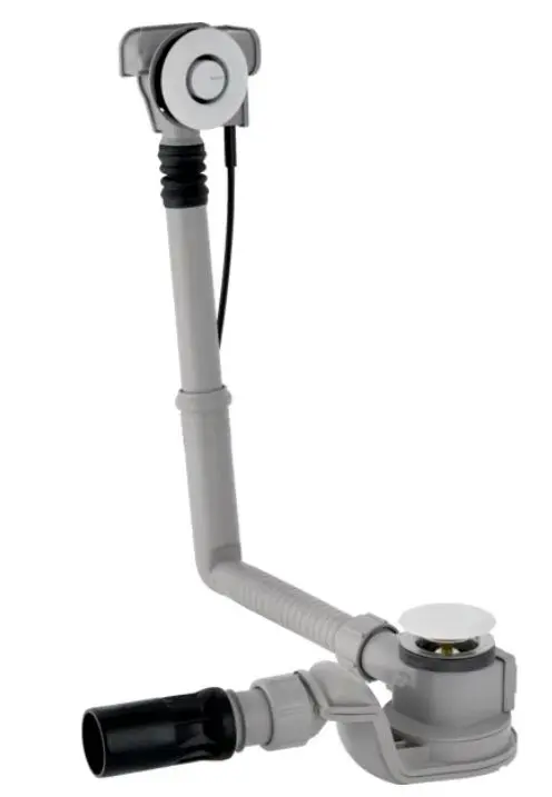 Geberit piederumi - noteces un pārplūdes komplekts vannām, PushControl ekscentra vadība, garums: 260 mm, hromēts 150.750.21.6