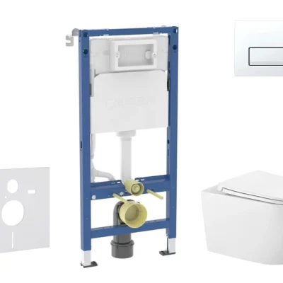 Geberit Duofix - iebūvējamā rāmja komplekts, Gaia-WC ar Softclose sēdekli un Delta50 vadības plati, Alpu balts SANI11CA3144B
