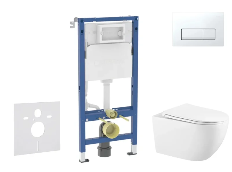 Geberit Duofix - iebūvējamā rāmja komplekts, Gaia-WC ar Softclose sēdekli un Delta50 vadības plati, Alpu balts SANI11CA3144B