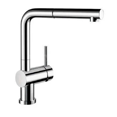 Blanco Linus S - virtuves izlietnes maisītājs, ar izvelkamu pieslēgumu, hroms 512402