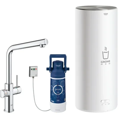 Grohe Red - virtuves izlietnes maisītājs Duo ar boileri un ūdens filtru, boilera izmērs M, hromēts 30327001