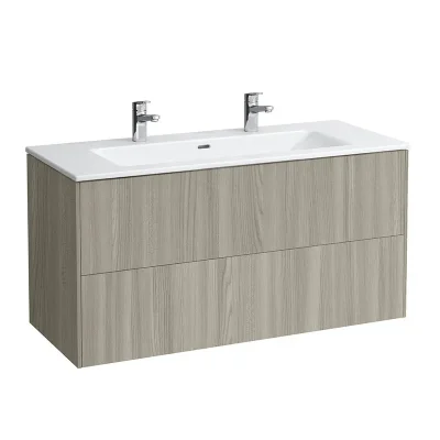 Laufen Pro S - dubultā izlietne ar zemizlietnes skapi, 120x50x61 cm, 2 atvilktnes, gaišs goba H8649632621071