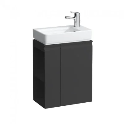 Laufen Pro S - izlietnes zemskapis ar durvīm un sānu plauktu kreisajā pusē, 47x28x61 cm, grafīts matēts H4830020954801