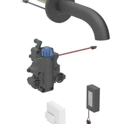 Geberit Piave - elektronisks termostatisks zemapmetuma izlietnes maisītājs, darbība ar baterijām, easy to clean, matēti melns 116.268.14.1