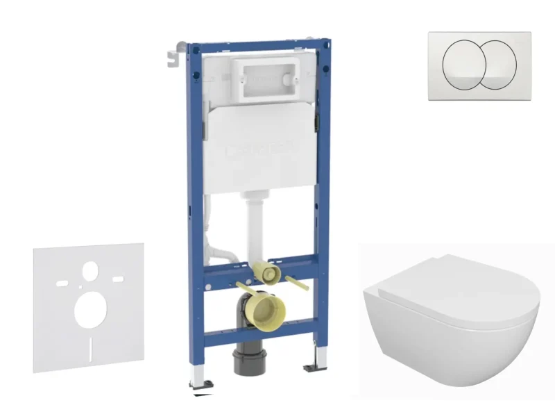 Geberit Duofix - komplekts priekšsienas elements, WC Oudee ar SoftClose sēdekli un Delta vadības plati, balts SANI11CA3128B