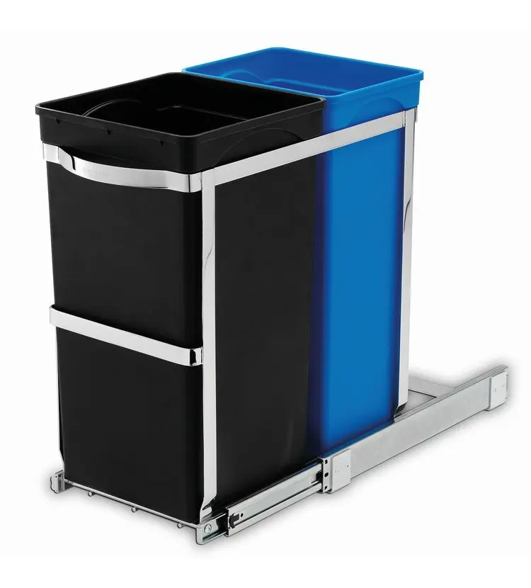 Simplehuman atkritumu spaiņi - iebūvējams atkritumu spainis, sadalīts, 20/15 l CW1016