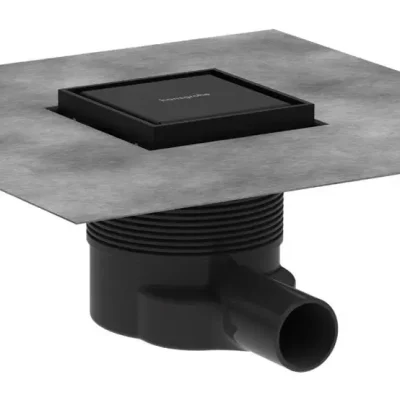 Hansgrohe RainDrain Brilliance - punktveida noteka, 10x10 cm, matēti melns 56250670