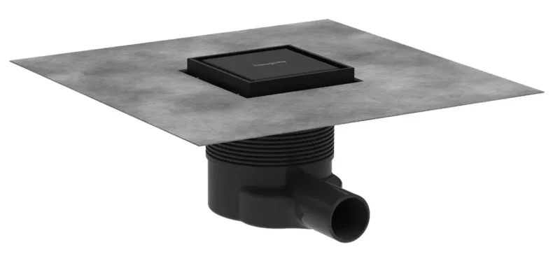 Hansgrohe RainDrain Brilliance - punktveida noteka, 10x10 cm, matēti melns 56250670