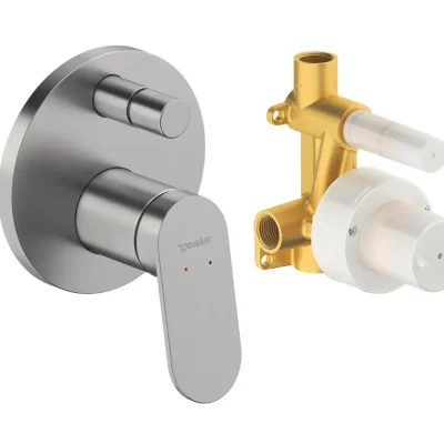 Duravit Wave - zemapmetuma maisītājs 2 ierīcēm, ar birstēta nerūsējošā tērauda korpusu WA4210008070
