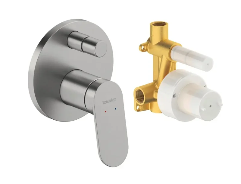 Duravit Wave - zemapmetuma maisītājs 2 ierīcēm, ar birstēta nerūsējošā tērauda korpusu WA4210008070