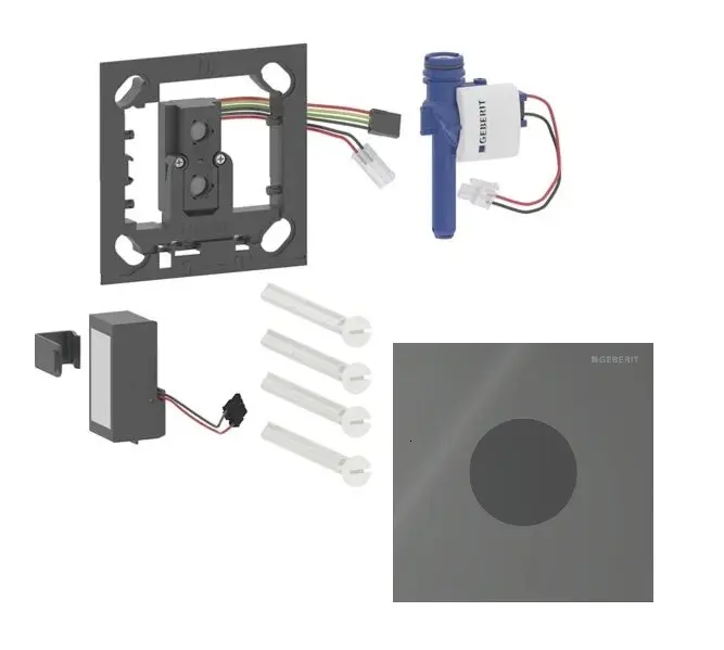 Geberit - Elektroniskā pisuāra skalošanas vadība tips 40, darbība ar baterijām, Bluetooth, stikls/Lava 116.034.JK.1