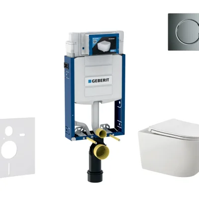 Geberit Kombifix - komplekts ar priekšsienas elementu, Gaia-WC ar Softclose sēdekli un Sigma01 vadības plati, hroms spīdīgs SANI15CA1122