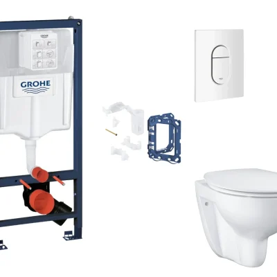 Grohe Rapid SL - komplekts ar priekšsienas elementu, WC ar SoftClose sēdekli, vadības plati Arena Cosmopolitan un Fresh pārveidošanas komplektu, Alpu balts SANI11BB3146