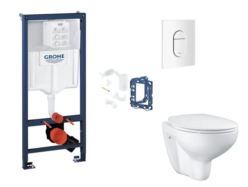 Grohe Rapid SL - komplekts ar priekšsienas elementu, WC ar SoftClose sēdekli, vadības plati Arena Cosmopolitan un Fresh pārveidošanas komplektu, Alpu balts SANI11BB3146