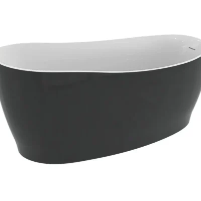 Ideal Standard Around - Asimetriska brīvi stāvoša vanna 180x85 cm, balta spīdīga/melna spīdīga K8715V2