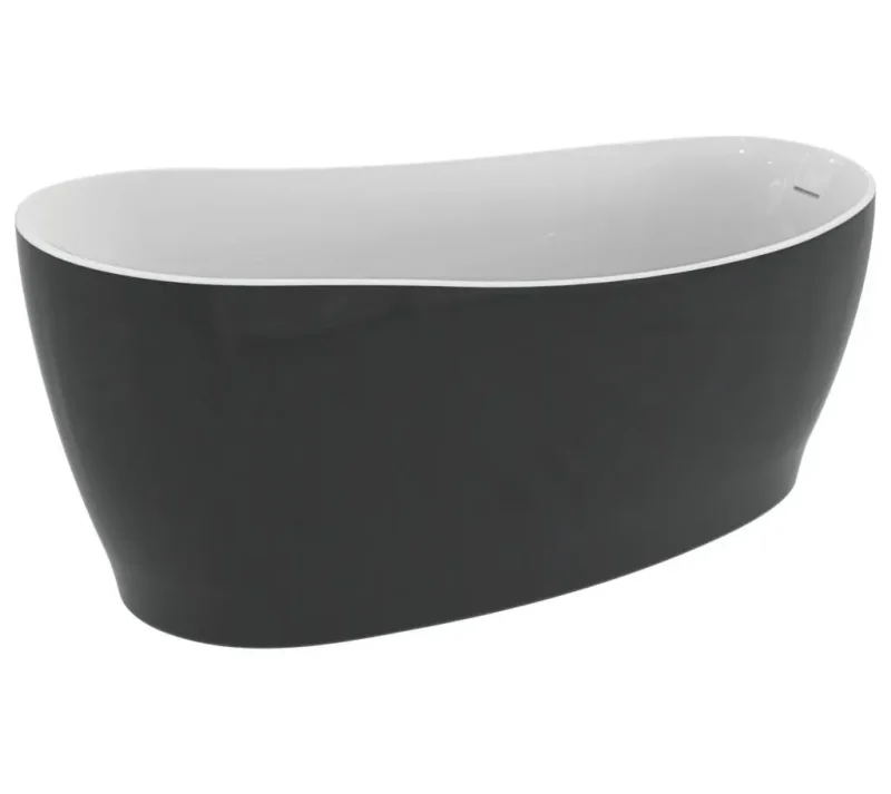 Ideal Standard Around - Asimetriska brīvi stāvoša vanna 180x85 cm, balta spīdīga/melna spīdīga K8715V2