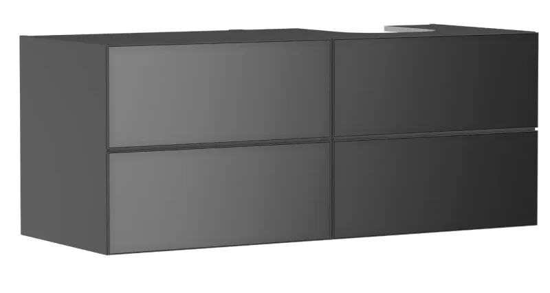 Hansgrohe Xevolos E - izlietnes apakšskapītis 137x56x55 cm, 4 atvilktnes, matēti pelēks/metāliska pelēka 54241770